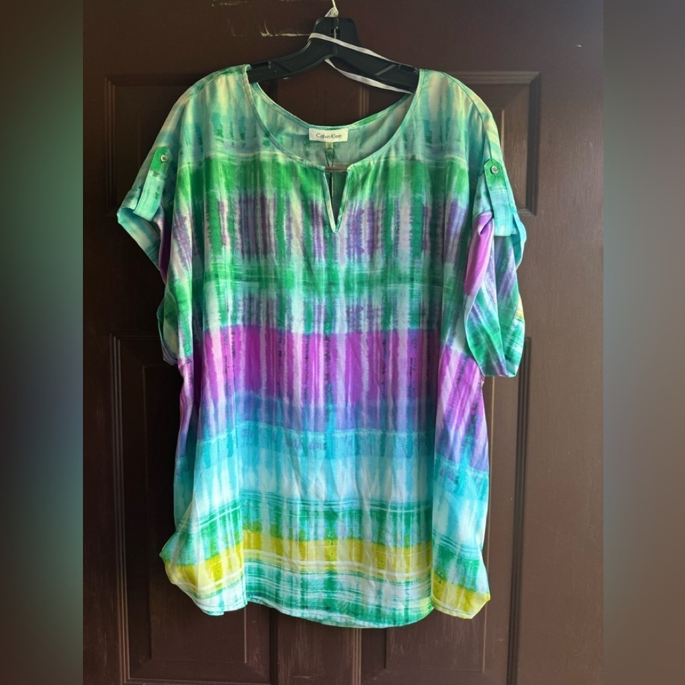 Calvin Klein Colorful Sheer Summer Tunic